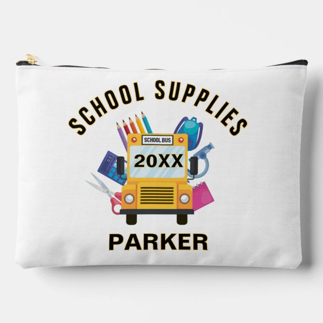 Back to School Personalised custom kids' Accessory Pouch (Front)