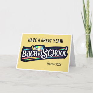 Back to School Personalised Folded Greeting Card