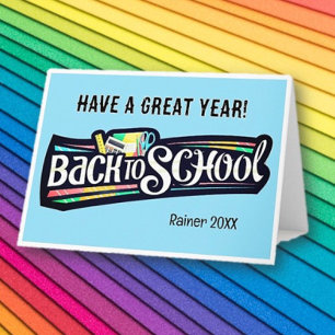 Back to School Personalised Folded Greeting Card