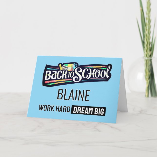 Back to School Personalised Greeting card (Front)