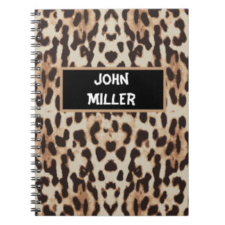 Back to school Personalised leopard skin print Notebook