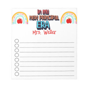 Back to school Personalised New Principal To-Do Notepad