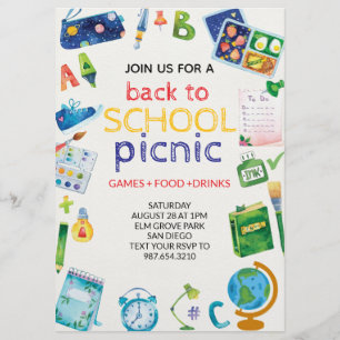  Back To School Picnic Flyer Invitation
