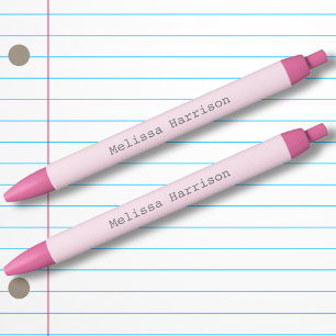 Back to School Pink Color Coded Girl Typed Font Black Ink Pen