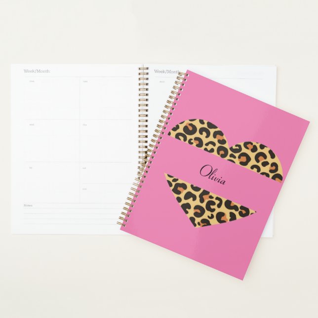 Back to school pink custom name planner (Display)