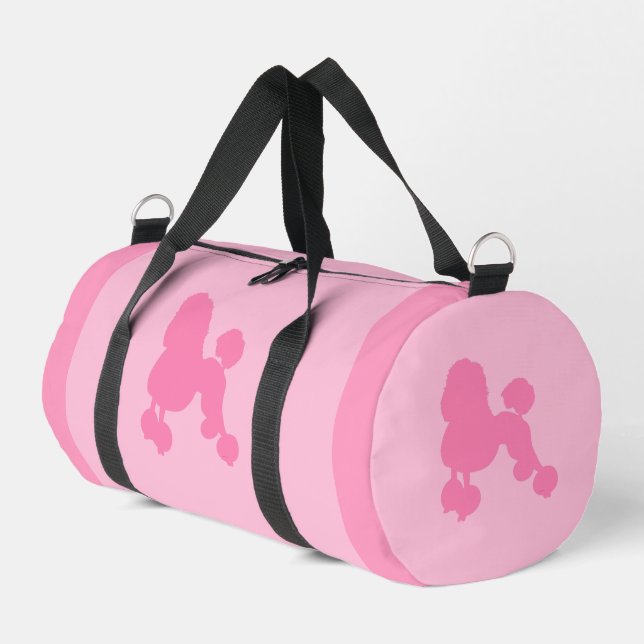 Back To School Pink Poodle Small  Duffle Bag (Left Corner)