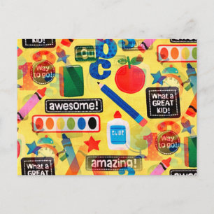back to school postcard