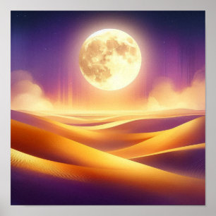 Back to School Poster – Surreal Moon Desert Art