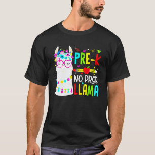 Back To School Pre K No Prob Llama Student Kids Gi T-Shirt