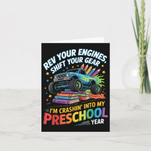 Back To School Pre-k Preschool Monster Truck First Card