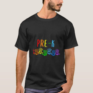Back To School Pre-K Teacher Handprints T-Shirt