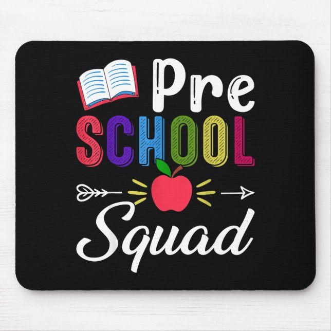 Back to school pre-k teacher student preschool mouse mat (Front)