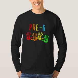 Back To School Prek Teacher Team Handprints T-Shirt