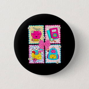 Back To School Preppy Coquette Pencil Bow Teacher 6 Cm Round Badge