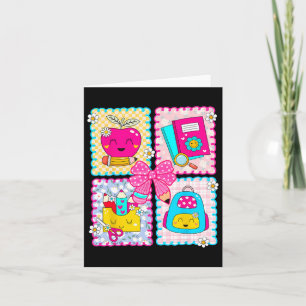 Back To School Preppy Coquette Pencil Bow Teacher  Card