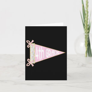 Back To School Preppy Pennant Flag Fourth Grade Co Card