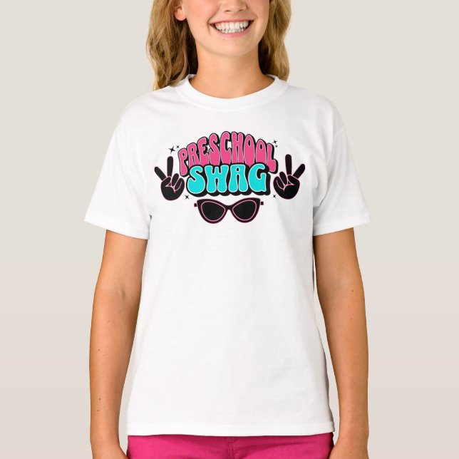 Back To School Preschool Swag Cool Kid Design T-Shirt (Front)