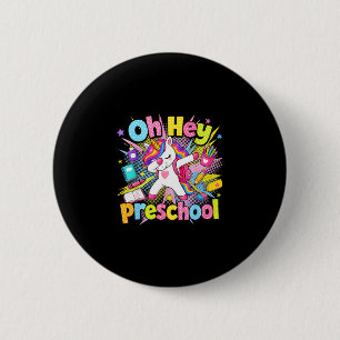 Back to school preschool unicorn teachers students 6 cm round badge