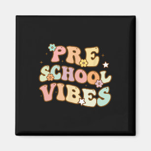 Back To School Preschool Vibes Retro Student Teach Magnet