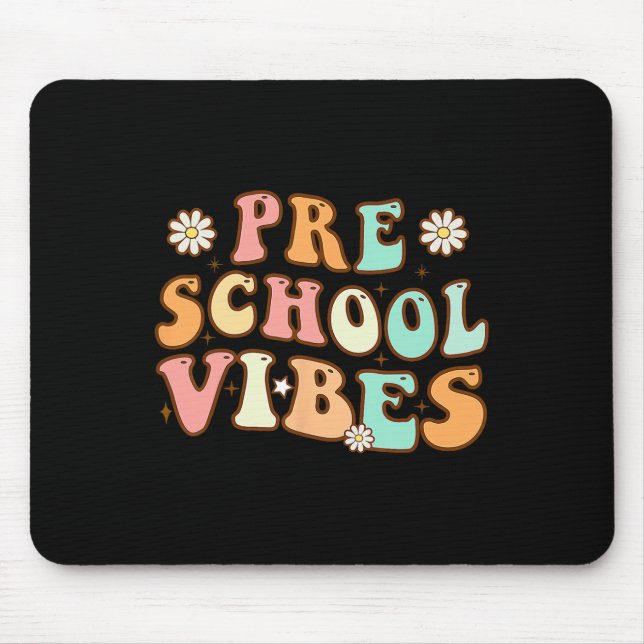 Back To School Preschool Vibes Retro Teacher Nurse Mouse Mat (Front)