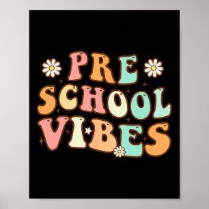 Back To School Preschool Vibes Retro Teacher Nurse Poster