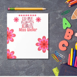 Back to school Principal Era retro personalised Notepad