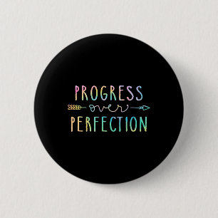 Back To School Progress Over Perfection Motivation 6 Cm Round Badge