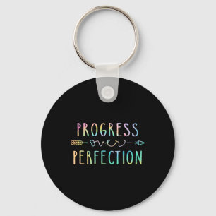 Back To School Progress Over Perfection Motivation Key Ring