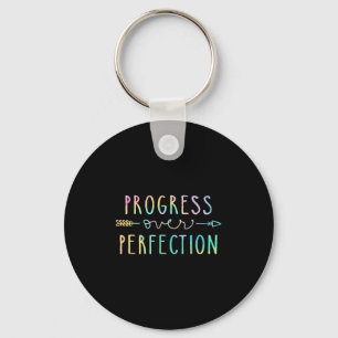 Back To School Progress Over Perfection Motivation Key Ring