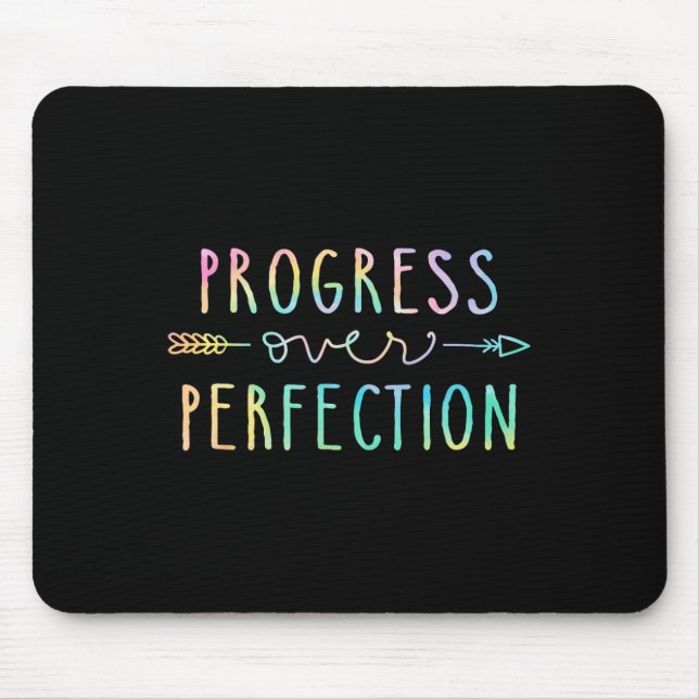 Back To School Progress Over Perfection Motivation Mouse Mat (Front)