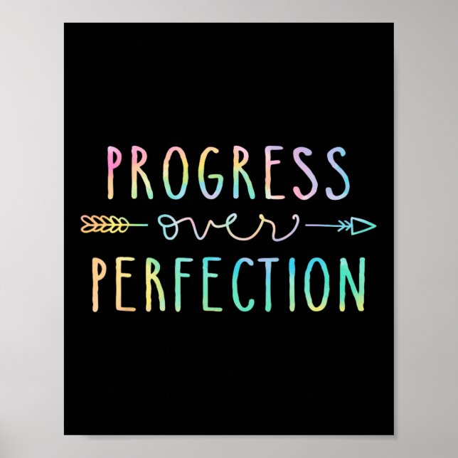 Back To School Progress Over Perfection Motivation Poster (Front)
