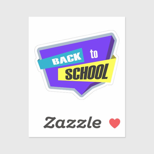 Back To School Purple Custom-Cut Vinyl Sticker (Sheet)