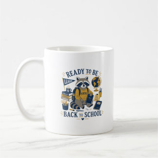 Back To School Racoon Vintage Aesthetic Coffee Mug