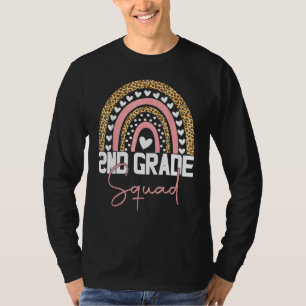 Back To School Rainbow 2nd Second Grade Squad For T-Shirt