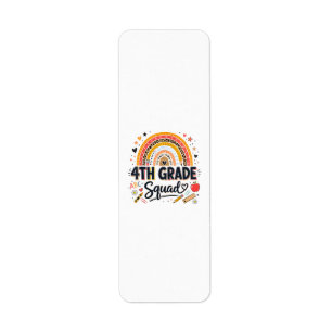 Back to School Rainbow 4th Fourth Grade Squad