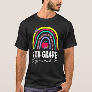 Back To School Rainbow 4th Fourth Grade Squad For T-Shirt