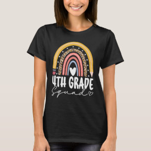 Back To School Rainbow 4th Fourth Grade Squad For  T-Shirt