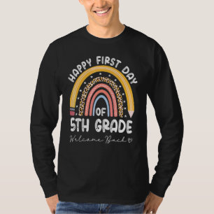 Back To School  Rainbow Happy First Day Of 5th Gra T-Shirt
