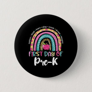 Back To School Rainbow Happy First Day Of Pre-k Gi 6 Cm Round Badge