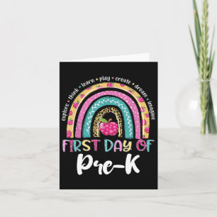 Back To School Rainbow Happy First Day Of Pre-k Gi Card