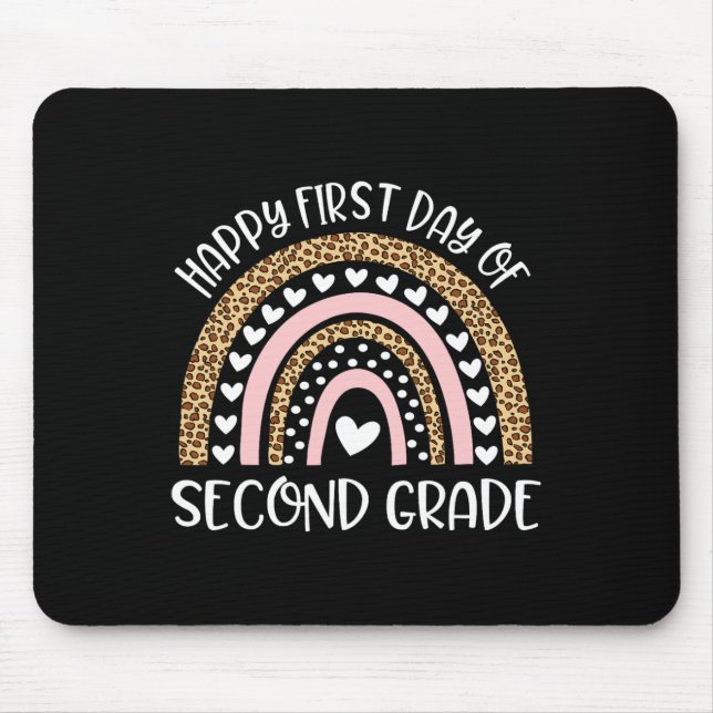Back To School Rainbow Happy First Day Of Second G Mouse Mat (Front)