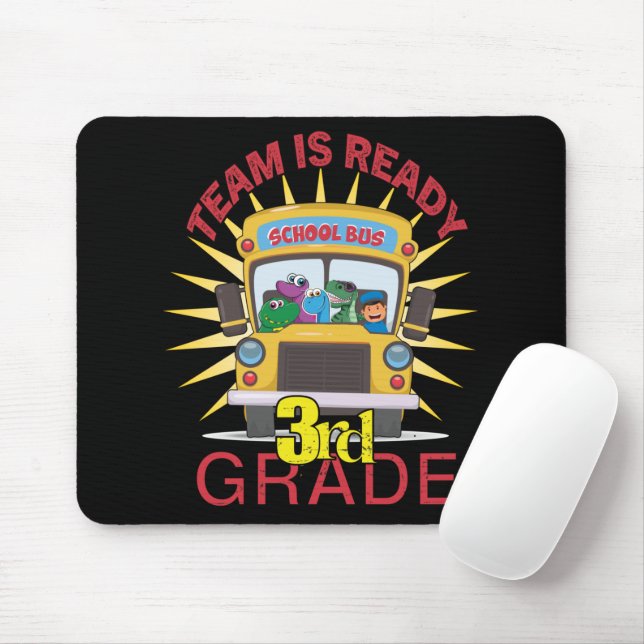 Back To School, Ready To 3rd Grade Mouse Mat (With Mouse)