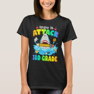 Back To School Ready To Attack 3rd Grade Shark Boy T-Shirt