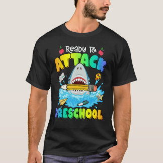Back To School Ready To Attack Preschool Shark Boy T-Shirt