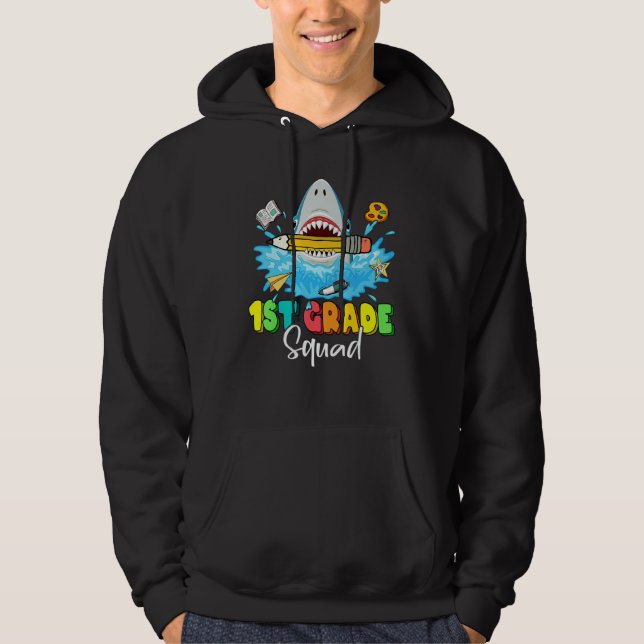 Back To School Ready To Crush 1st Grade Squad Shar Hoodie (Front)