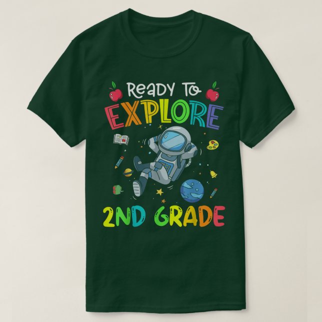 Back To School Ready To Eplore Second Grade Astron T-Shirt (Design Front)