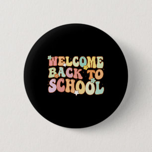 Back To School Retro First Day Of School Teacher 6 Cm Round Badge