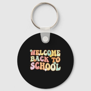 Back To School Retro First Day Of School Teacher Key Ring