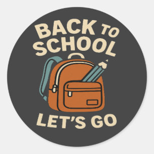 Back to School Retro students teachers and parents Classic Round Sticker