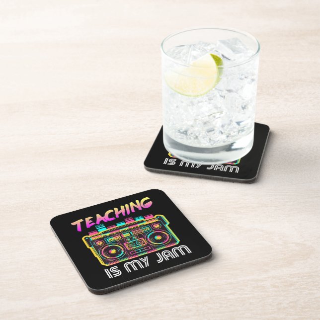 Back to School Retro Teaching is My Jam 80s Coaster (Right Side)